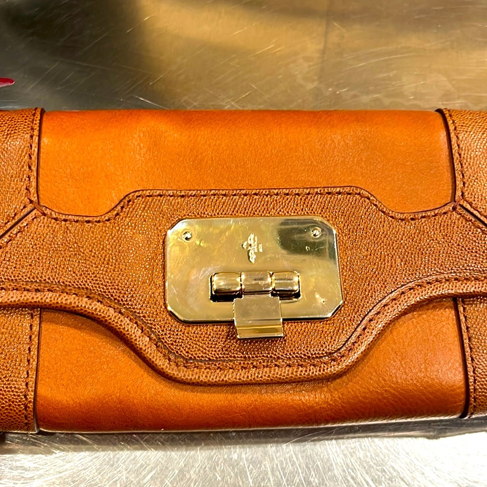 Light brown Cole HAAN wristlet wallet